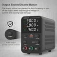 thumbnail image 4 of Alimentation Électrique DC 30V 5A Laboratoire Banc Programmable Source d'Alimentation Régulateur de Tension Réglable Interrupteur WPS305H 30V 5A, 4 of 7