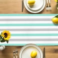 thumbnail image 4 of Burlap Table Runner 70 Inches Long, Modern Colorful Gradient Geometric Line Non-Slip Kitchen Table Runners for Dining Room Everyday Use Party Table Decorations Green Grey Ombre Stripe, 4 of 9