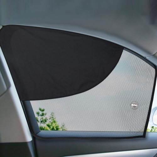Front Window Sun Shade,2 Pack Half Blackout & Half See-Through Magnetic Car Side Window Sunshades with Fixed Suction Cup,Car Window Curtain UV Protection for Driver