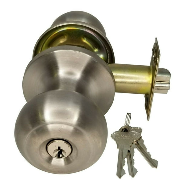 High Quality Door Knob Lock Entry Keyed Cylinder 3 Keys Exterior