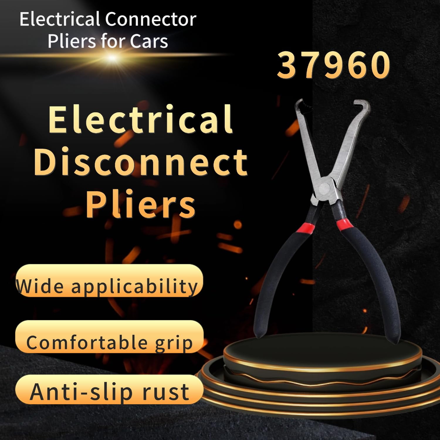 Electrical Disconnect Pliers,Electrical Connector Pliers for Cars,Fuel Line Petrol Clip Pipe Pliers, Automotive Hose Disconnect Tools for Push Tab Style Plugs (1*Red60°+1*Red straight)