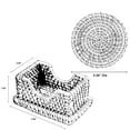 thumbnail image 4 of Honey Brown Set of 6 Round Natural Rattan Placemats with Rectangular Holder, 4 of 6