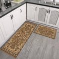 thumbnail image 3 of Kitchen Rugs and Mats Non Skid Washable Boho Brown Carpet Kitchen Mat and Rug Set,Floor Cushion Waterproof Rug,Rubber Backed Area Rugs for Kitchen Laundry, 3 of 7