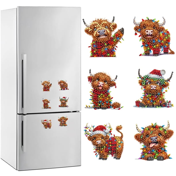 Pintura Diamantes Nevera Magnet Refrigerador Art Nidge 6 PPCS Acrílico Forma Especial Vehículo para Adultos Beginners
