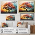thumbnail image 4 of Designart "Vibrant Multicolor Redwood Tree I" Tree Redwood Floater Framed Wall Art Living Room, 4 of 5