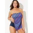 thumbnail image 4 of Swimsuits For All Women's Plus Size Scarf Bandeau Longer Length Tankini Top, 4 of 4