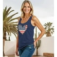 thumbnail image 3 of Heart Tank Top Women Patriotic Shirt American 4th of July Sleeveless Tops Blue, 3 of 5