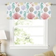 thumbnail image 3 of Spring Summer Coral Starfish Kitchen Curtains Valances for Windows Coastal Beach Seashell Valance Red Green Short Rod Pocket Window Curtain 1 Panel for Window Treatment Decorations 54x18inch, 3 of 6