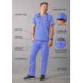 thumbnail image 3 of Adar Addition Go-Everyday Scrub Set For Men - Stylish Scrub Top & Cargo Scrub Pants - A9800 - Ceil Blue - M, 3 of 7