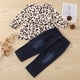 thumbnail image 4 of Ropa Para Bebés, Niños Y Niñas, Camiseta Con Estampado De Leopardo, Conjunto De Pantalones Vaqueros Odeerbi LM103-920, 4 of 9