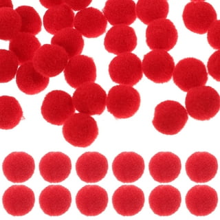 Red Fluff Balls 1 Inch Red Pom Poms Red Craft Pom-poms 1in. 40 Pieces/pkg.  nm40000787 