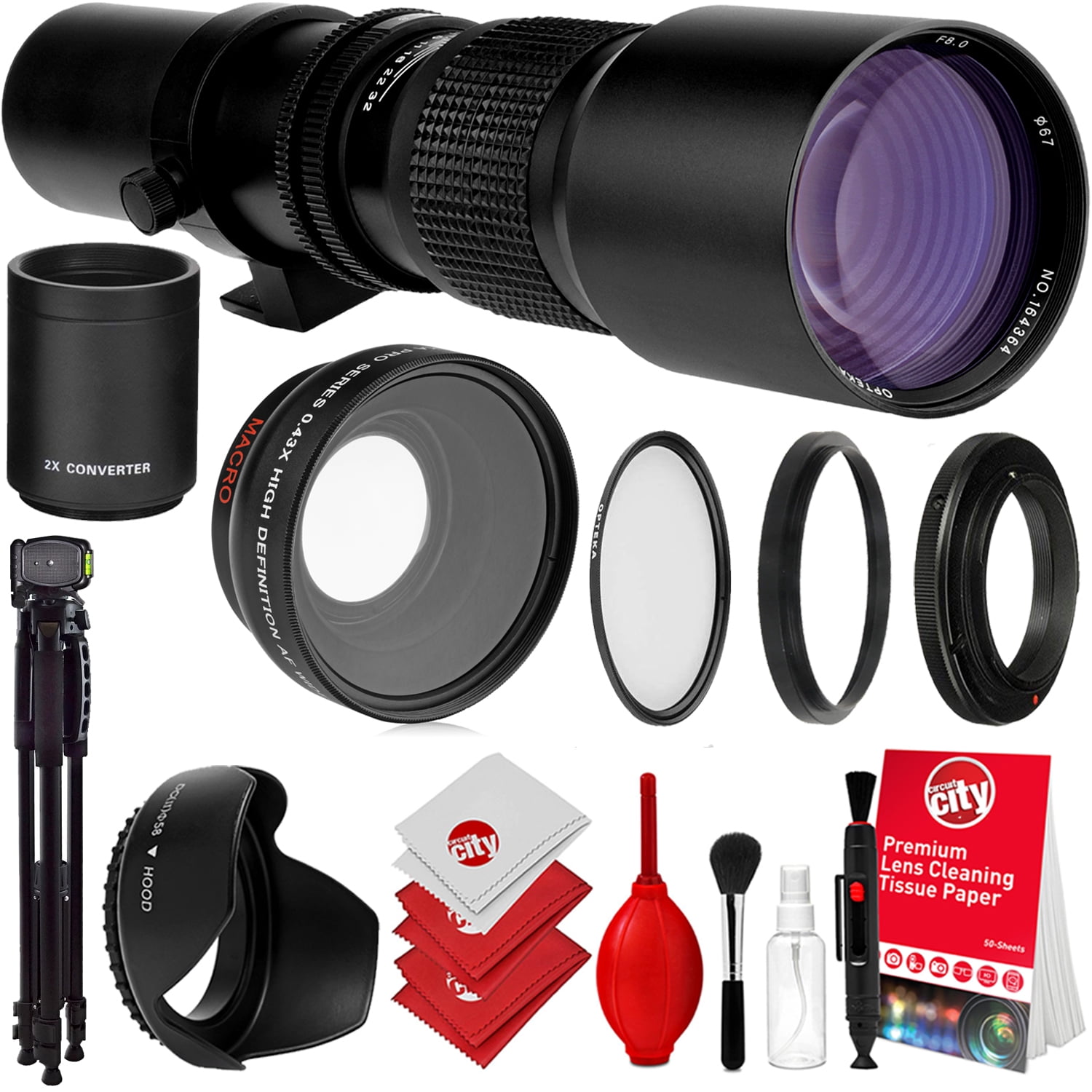 f/8.3 HD Telephoto Zoom Lens for Canon EOS RF-Mount R w/ 2X- 840-1600mm RP and Ra Mirrorless Digital Cameras Opteka 420-800mm 