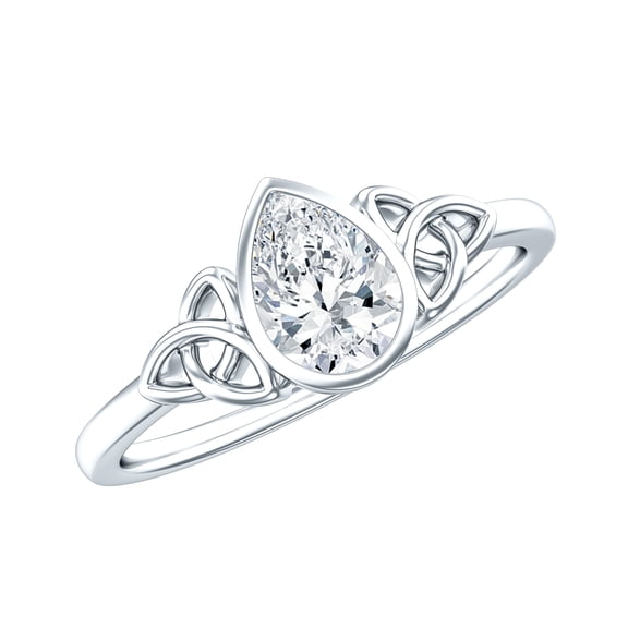 Lab Grown Diamond Knot Engagement Ring, 0.6 Carat, EF-VS Quality - Ready To Gift, 925 Sterling Silver, US 4.00