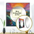 thumbnail image 3 of Designart "Ascending Pathways To Sun Brilliance Kaleidoscopic Enchantment I" Storms Yellow Large Square Mirror - Square Bedroom Mirror Printed Wall Decor - Traditional Square Printed Wall Mirror Art, 3 of 5