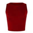 thumbnail image 4 of Scyoekwg Cute Tops for Women Summer Trendy Sleeveless Solid Color Vest Shirts Casual Slim Comfy Crewneck Short Vest Tops T Shirts Workout Tank Tops Basic Camisole Shirts Red XXL, 4 of 6