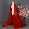 thumbnail image 4 of Byfri Sheer Chiffon Long Flowing Hoodless Outerwear for Weddings & Themed Events 150cm Red, 4 of 7