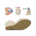 thumbnail image 2 of BLISSFUL STEP Platform Espadrilles Closed Toe Wedge Heel Sandals for Women Blue White 7.5, 2 of 5