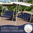 thumbnail image 3 of Snubbull Swing Replacement Cushion, Outside Bench Cushion with Backrest, 1-2 Seater Cushion with 6 Ties for Outdoor Furniture, 47 x 40 x 5 inches Porch SwingCushion Garden Bench, Navy Blue, 3 of 7