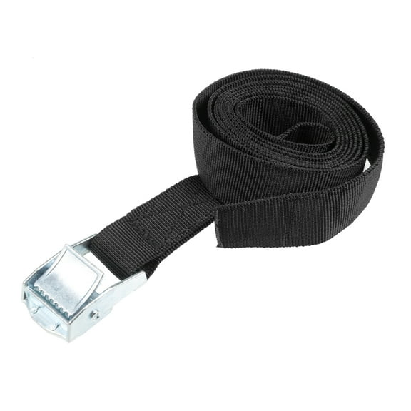 Uxcell 1.5M x 25mm Load up to 80Kg Tie Down Strap with Cam Buckle, Black