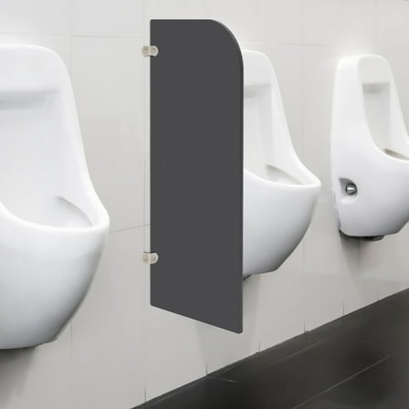 Black Urinal Screen Toilet Partition Wall-Mounted Men Urinal Partition Screen