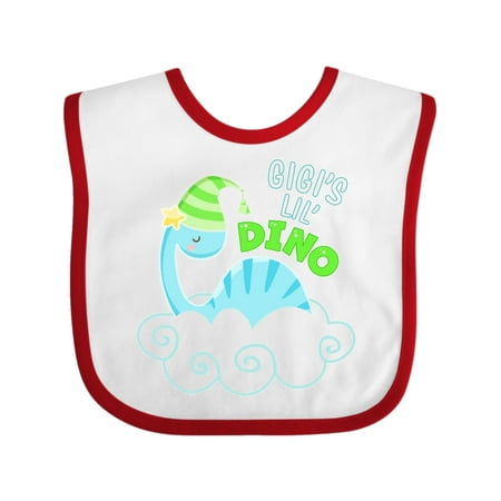 

Inktastic Gigi s Lil Dino with Cute Blue Baby Dinosaur Gift Baby Boy or Baby Girl Bib