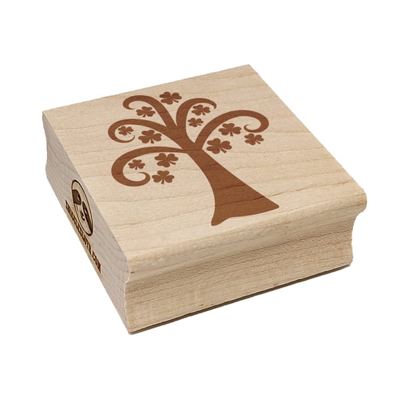 Shamrock Tree Saint Patrick's Day Square Rubber Stamp Stamping Scrapbooking Crafting - Small 1.25in