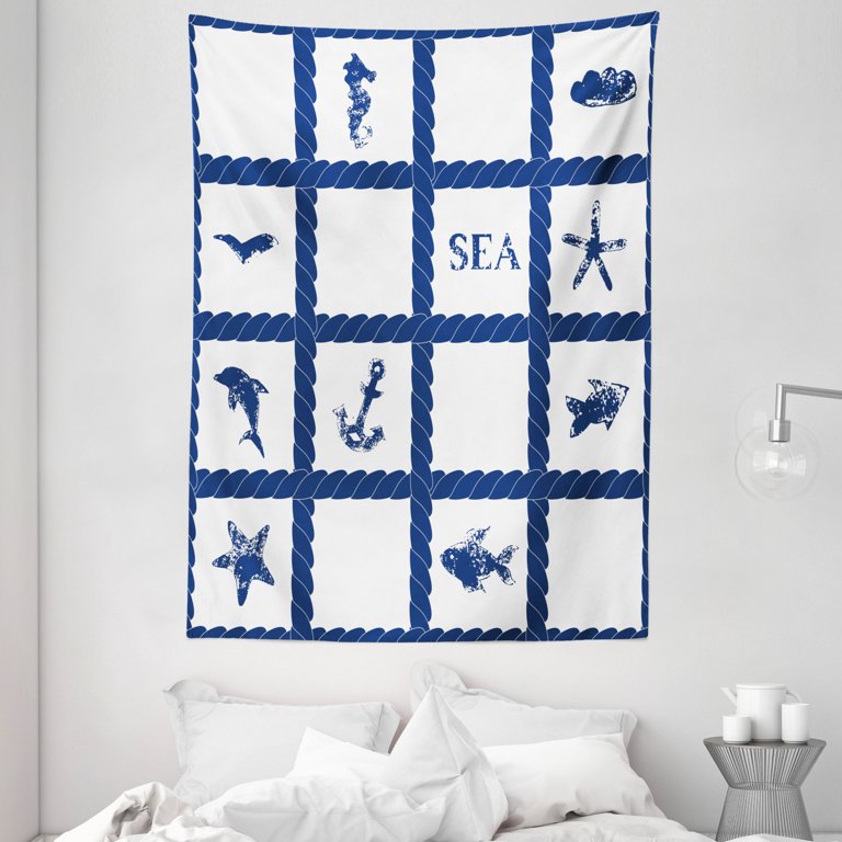 Navy tapestry cheap