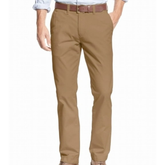 Tommy Hilfiger NEW Brown Mens Size 50x32 Khakis Flat-Front Pants