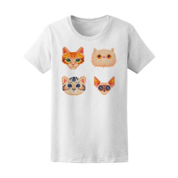 Cute Cats Pixel Art Tee Women's -Image by Shutterstock
