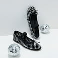 thumbnail image 5 of Women’s Breathable Lightweight Rhinestone Ballet Flats with Delicate Bow and Elastic Strap, 5 of 7