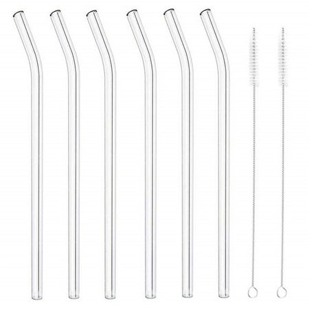 

Home Decor Reusable Straws Handmade 8.5 Inches x 10 Mm 6 Per Set With 2 Cleaning Brushes Room Decor Wall Bedroom Bathroom Kitchen Living Room Party Decorations