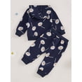 thumbnail image 4 of Suealasg Baby Girl Outfits Toddler Girl Fall Winter 2Pcs Clothes 6M 1T 2T 3T Long Sleeve Crew Neck Flower Print Hooded Sweatshirt Sweatpants Sets, 4 of 8