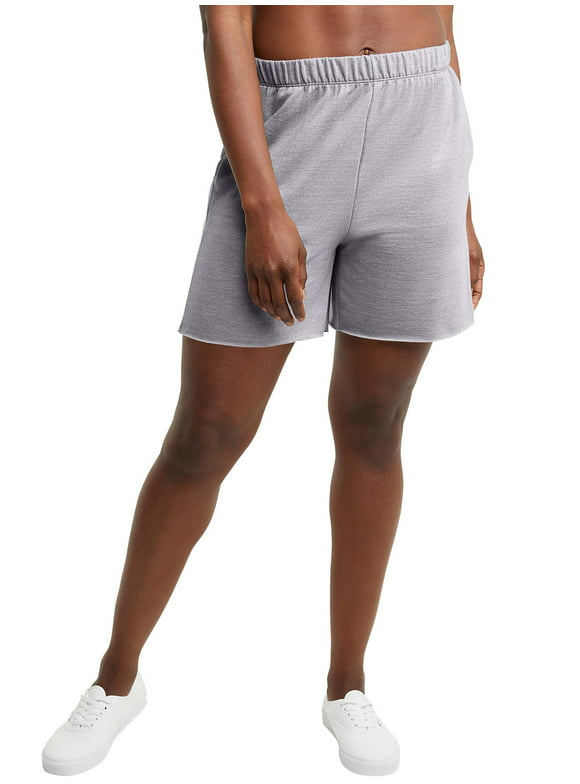 Hanes Originals Womens French Terry Raw Edge Shorts, 5" Inseam, Sizes XS-XXL