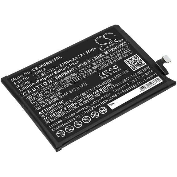 Replacement Battery for Poco M2010J19CI,M3,BN62,5700mAh,Mobile Phone battery