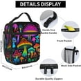 thumbnail image 5 of Trippy Neon Shroom Mushroom Lunch Box - Insulated Lunch Bags For WomenMenWomenMen Detachable Handle Lunchbox Meal Tote Bag Trippy Neon Shroom Mushroom, 5 of 8