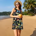 thumbnail image 3 of Balery Bright Mushrooms Vestidos de verano para mujer con estampado: vestido holgado sin mangas, vestido playero informal y cómodo para días calurosos., 3 of 7