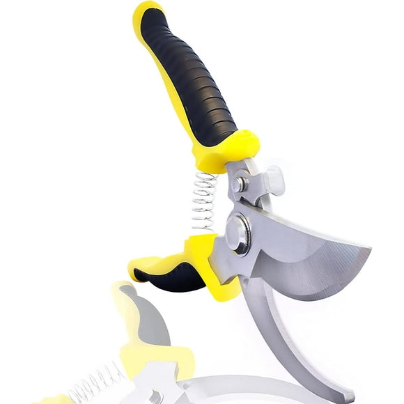 Pruning Shears Stainless Steel Plant Scissors, Ultra Sharp Lightweight Hand Pruning Scissors, For Trimming Branch Rose Bush Indoor Bonsai, Yellow, 7.48x2.56 in