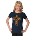 thumbnail image 4 of Love God Cross Christian Jesus Christ Womens Slim Fit Graphic Tee Brisco Brands S, 4 of 5