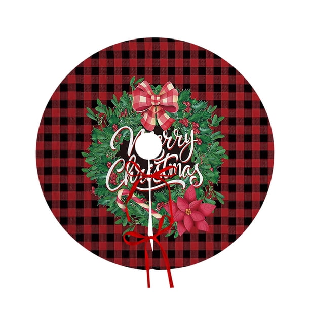 Fiudx Falda para Árbol de Navidad con Diseño de Muñeco de Nieve, Copo de Nieve Rojo, Temática Navideña, Elegante Base para Árbol, Decoración Festiva para El Hogar, Fácil de Instalar, Se Adapta a Árbo
