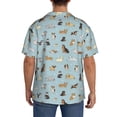 thumbnail image 3 of KLL Cartoon Doodle Puppy Print Men's Shirt Short Sleeve Button Down Summer Cuba Beach Shirts- XX-Large, 3 of 5