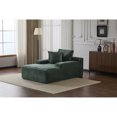 thumbnail image 4 of Leumius Oversized Chaise Lounge Indoor,Cozy Cloud Couch Modern Plush Corduroy Upholstered Sofa Bed with 3 Pillows and Wide Armrest for Living Room, No Assembly Required,Green, 4 of 11