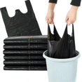 thumbnail image 3 of Large Capacity Black Plastic Garbage Bags 100pcs - Durable, Recyclable Trash Bags with Handles for H, 3 of 5