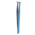 thumbnail image 4 of Pinzas aplicadoras de pestañas de acero inoxidable, punta precisa, ligeras, para extensiones de pestañas, pinzas oblicuas azules., 4 of 14