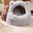 thumbnail image 2 of Plush Cat Bed Cat Bed Semi-Enclosed Dog Bed Removable and Washable Pet Bed, 2 of 5