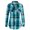 Sky Blue, variant on HOWPAY Plaid Shirts for Women Long Sleeve Button down Collared Classic Casual Blouses Tops Stretch Loose Fit Oversized Comfy Fall Outfits Sky Blue L