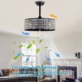 thumbnail image 6 of 20.67" Caged Crystal Ceiling Fan With Light And Remote Control, Reversible 3 Speeds, 3 Timer Function, Quiet Motor Ceiling Fans Light For Bedroom Living Room Kitchen, 6 of 9