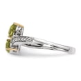 thumbnail image 3 of Brilliant Gemstones Sterling Silver with 14K Accent Rhodium-plated Peridot and Diamond Ring, 3 of 6