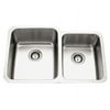 Houzer MES-3221-1 31.88" x 20.625" 10" , 8" Gourmet Undermount Stainless Steel 60/40 Double Bowl Kitchen Sink, Small Bowl Right