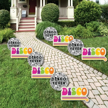 Yard Balls 70's Disco - Disco Ball Lawn Decorations - Outdoor 1970's Disco Fever Party Yard Decorations - 10 Piece ()