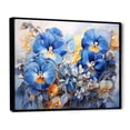 thumbnail image 2 of Designart "Garden Of Elegant Blue Pansies" Pansies Floater Framed Canvas Art Print, 2 of 5